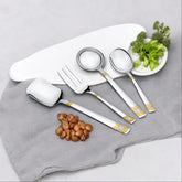 FnS RAGA 24 Karat Gold Plated Stainless Steel Serving set of 4