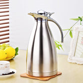 FnS - Stainless Steel, Vacuum Carafe - Coffee Thermos Flask, Double Wall Insulated Beverage Dispenser - 1.5 Litre Capacity, Heat and Cold Retention - Silver Color, Set of 1