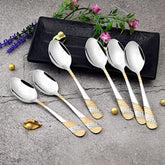 FnS Imperio 6 Pcs 24 Karat Partial Gold Plating Teaspoon