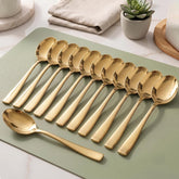Montavo by FnS Stainless Steel Dinner Spoons | Set of 12 PVD Gold Mirror Finish