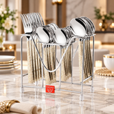 Montavo by FnS Pebble 24-Pc Stainless Steel Cutlery Set with Stand