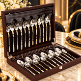 FnS Celebration 24-Pc 24K Gold Plated Cutlery Set with Leatherette Box