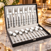 FnS Rhombo 24 Pcs Cutlery Set with Leatherette Box