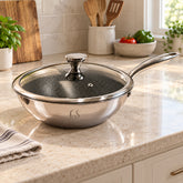 FnS NuChef Hexa Clad Wok with Lid 24 cm