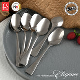 Chef Vicky Ratnani's Signature Collection By FnS Nexa Stainless Steel Dessert Spoon 6 Pcs Set | Premium sleek contemporary Handle Design Cutlery for Home, Dining & Kitchen
