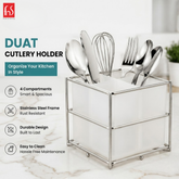 FnS Duat Utensil, Spatula, Silverware Cutlery Holder for Kitchen Countertop Storage