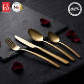 Chef Vicky Ratnani's Signature Collection By FnS Velora Stainless Steel 24 Pcs Cutlery Set with Box Pack | 6 Dinner Spoon, 6 Dinner Fork, 6 Dinner Knife/Butter Knife, 6 Teaspoon | Premium Textured Handle Design Cutlery for Home, Dining & Kitchen