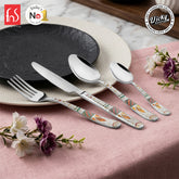Chef Vicky Ratnani's Signature Collection By FnS Wales Stainless Steel 24 Pcs Cutlery Set with Box Pack | 6 Dinner Spoon, 6 Dinner Fork, 6 Dinner Knife/Butter Knife, 6 Teaspoon