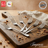 Chef Vicky Ratnani's Signature Collection By FnS Nexa Stainless Steel Dessert Fork 6 Pcs Set | Premium sleek contemporary Handle Design Cutlery for Home, Dining & Kitchen