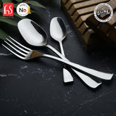 Chef Vicky Ratnani's Signature Collection By FnS Nexa Stainless Steel 18 Pcs Cutlery Set with Box Pack | 6 Dinner Spoons, 6 Dinner Forks, 6 Tea Spoons | Premium sleek contemporary Handle Design Cutlery for Home, Dining & Kitchen