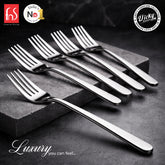 Chef Vicky Ratnani's Signature Collection By FnS Thames Stainless Steel Dessert Fork 6 Pcs Set | Premium modern minimalism Handle Design Cutlery for Home, Dining & Kitchen