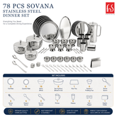 FnS Sovana Stainless Steel Dinner Set (78pcs)
