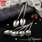 Chef Vicky Ratnani's Signature Collection By FnS Thames Stainless Steel Dessert Spoon 6 Pcs Set | Premium modern minimalism Handle Design Cutlery for Home, Dining & Kitchen