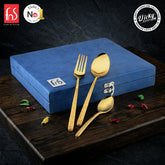 Chef Vicky Ratnani's Signature Collection By FnS Velora Stainless Steel 18 Pcs Cutlery Set with Box Pack | 6 Dinner Spoons, 6 Dinner Forks, 6 Tea Spoons | Premium Textured Handle Design Cutlery for Home, Dining & Kitchen