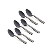FnS Phoenix 6 pcs Black PVD Coating Tea Spoon