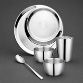 FnS Aristo Stainless Steel 5 pcs Dinner Thali Set