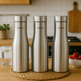 Montavo by FnS Purify Stainless Steel Water Bottle Set of 3 (Capacity 750 ml)