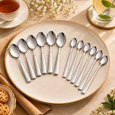 Montavo Lisbon Teaspoon & FnS Slim Line Long Drink Spoon Combo Set (12 Pcs)