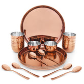 FnS BonBon Rose Gold 24 pcs Stainless Steel Dinner Set (6 Thali, 12 Katori (Bowl), 6 Dinner Spoon)