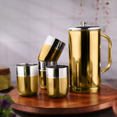 Fns Glory stainless steel Water pitcher and glass gold
