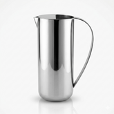 FnS Perry Stainless Steel Water Pitcher/Jug (2000 ml) with mirror finish, curved handle and attached lid on a white background.