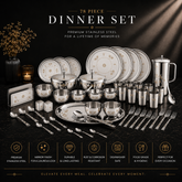 FnS MANDALA Stainless Steel Dinner Set (78 pcs)