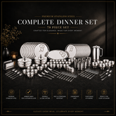 FnS MOTIF Stainless Steel Dinner Set (78 pcs)