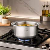 FnS NuChef Cookware Triply Tope 16 CM | Even Heat Distribution, Durable & Rust-Free Cookware