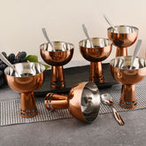 FNS Basil Stainless Steel Bowls Set of 6- Rose Gold