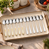 FnS Victoria Tea Spoon & Classic 24K Gold Baby Spoon Combo Set (12 Pcs)