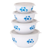 Montavo by FnS White Steel Serving Bowl Set of 4 Bowls (500 ml, 800 ml, 1300 ml, 2000 ml)