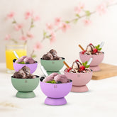 FnS Mellora Multi Color Dessert Bowl Set of 6 Bowl & Spoon for Ice Cream