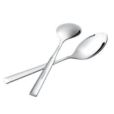 Close-up of Montavo Lisbon baby spoons showcasing smooth curves, mirror finish Stainlessss steel, and flat handle design for comfortable infant feeding.