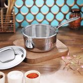 FnS NuChef Cookware Triply Sauce Pan 14 CM With Lid