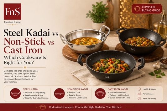 Steel Kadai vs Non-Stick vs Cast Iron: Which Cookware is Right for You?