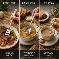 FnS Raga 18-Pc 24K Gold Plated Stainless Steel Cutlery Set