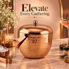 Apple Ice Bucket – Hammered Rose Gold Matt PVD Finish (Stainless Steel)