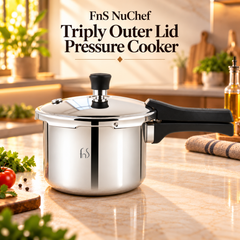 FnS NuChef Atlas Triply Outer Lid Pressure Cooker 3L