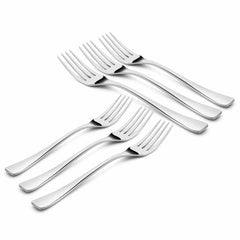 Chef Vicky Ratnani's Signature Collection By FnS Nexa Stainless Steel Dessert Fork 6 Pcs Set | Premium sleek contemporary Handle Design Cutlery for Home, Dining & Kitchen