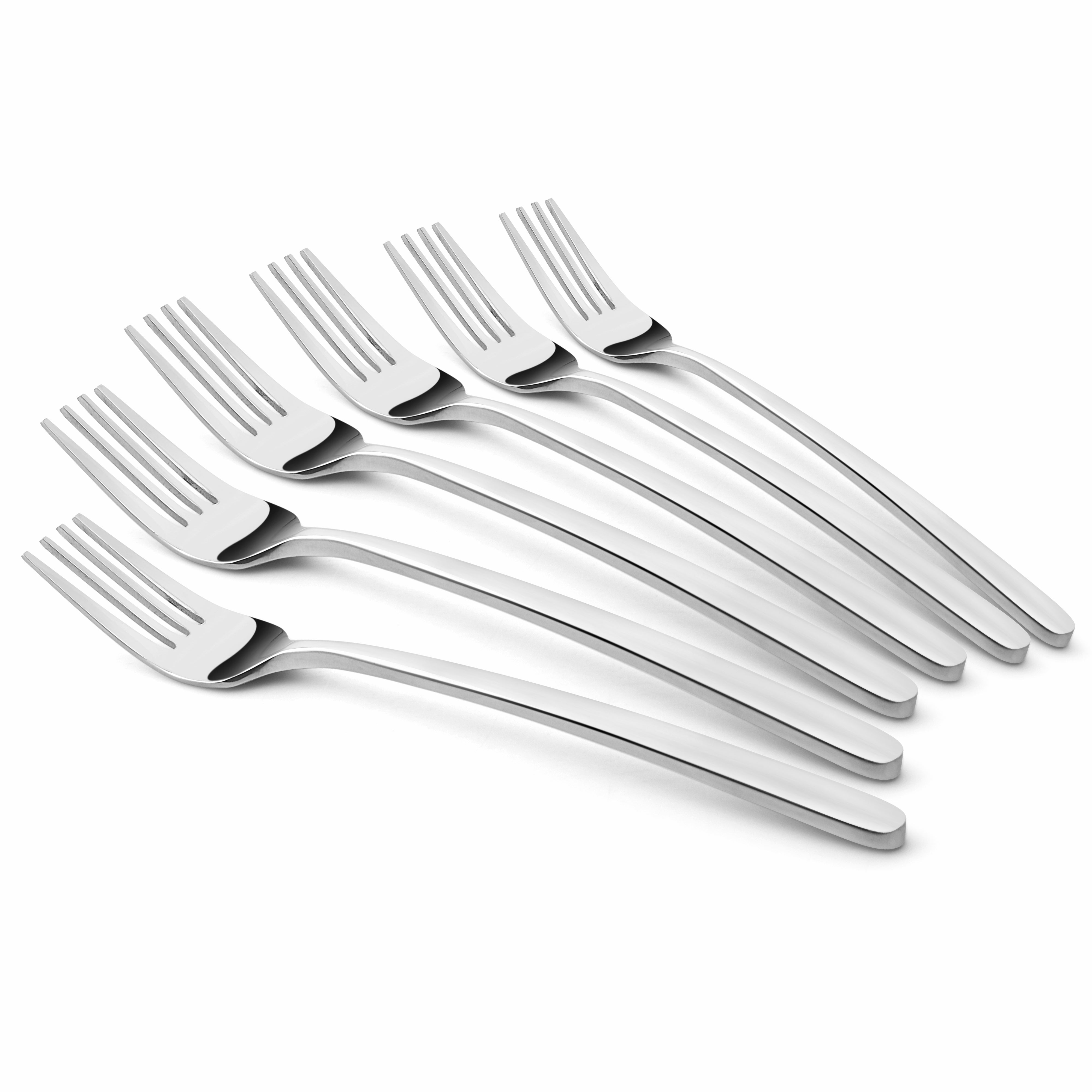 Chef Vicky Ratnani's Signature Collection By FnS Thames Stainless Steel Dessert Fork 6 Pcs Set | Premium modern minimalism Handle Design Cutlery for Home, Dining & Kitchen