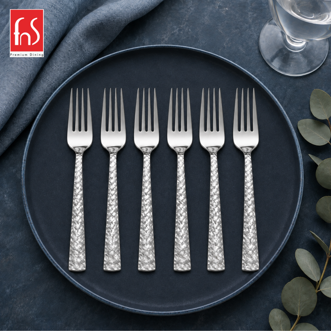 FnS Rhombo 6 Pcs Stainless Steel Dinner Fork set