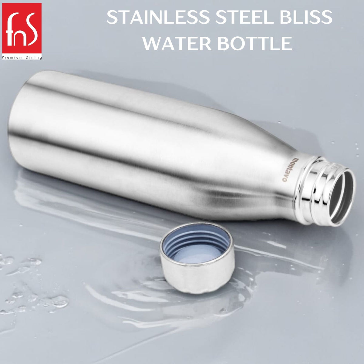 Montavo by FnS Bliss Stainless Steel Water Bottle Set of 2 (Capacity 750 ml)