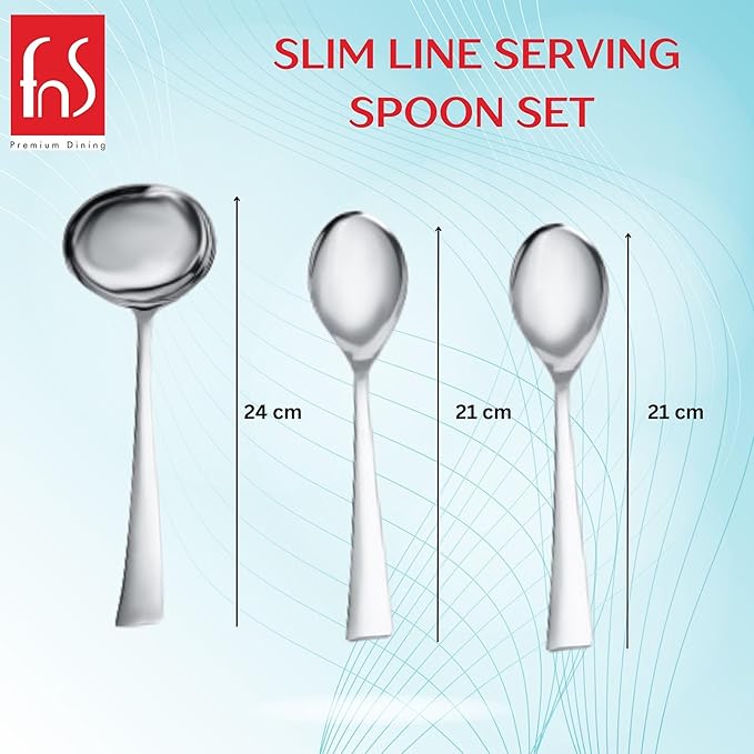 FnS Slim Line 6-Pc Stainless Steel Serving Spoon Set
