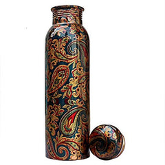 FnS Printed Copper Water Bottle 1 Liter (Green)