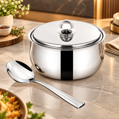 FnS Ebro 1500 ml Stainless Steel Casserole with Venice Serving Spoon