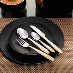 Montavo by FnS Magna 24 Karat Gold Plated 24 Pcs Cutlery Set with Hanging Stand
