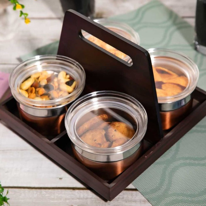 FnS Avila Revolving Snack Serving Set (Rose Gold)