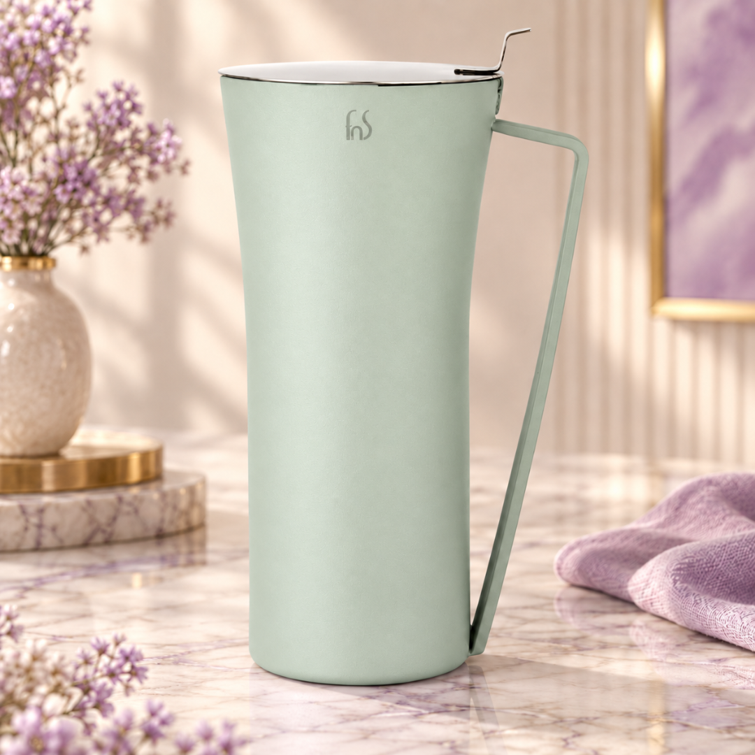 FnS Royal Olive Green Stainless Steel Water Pitcher/Jug 1.2L