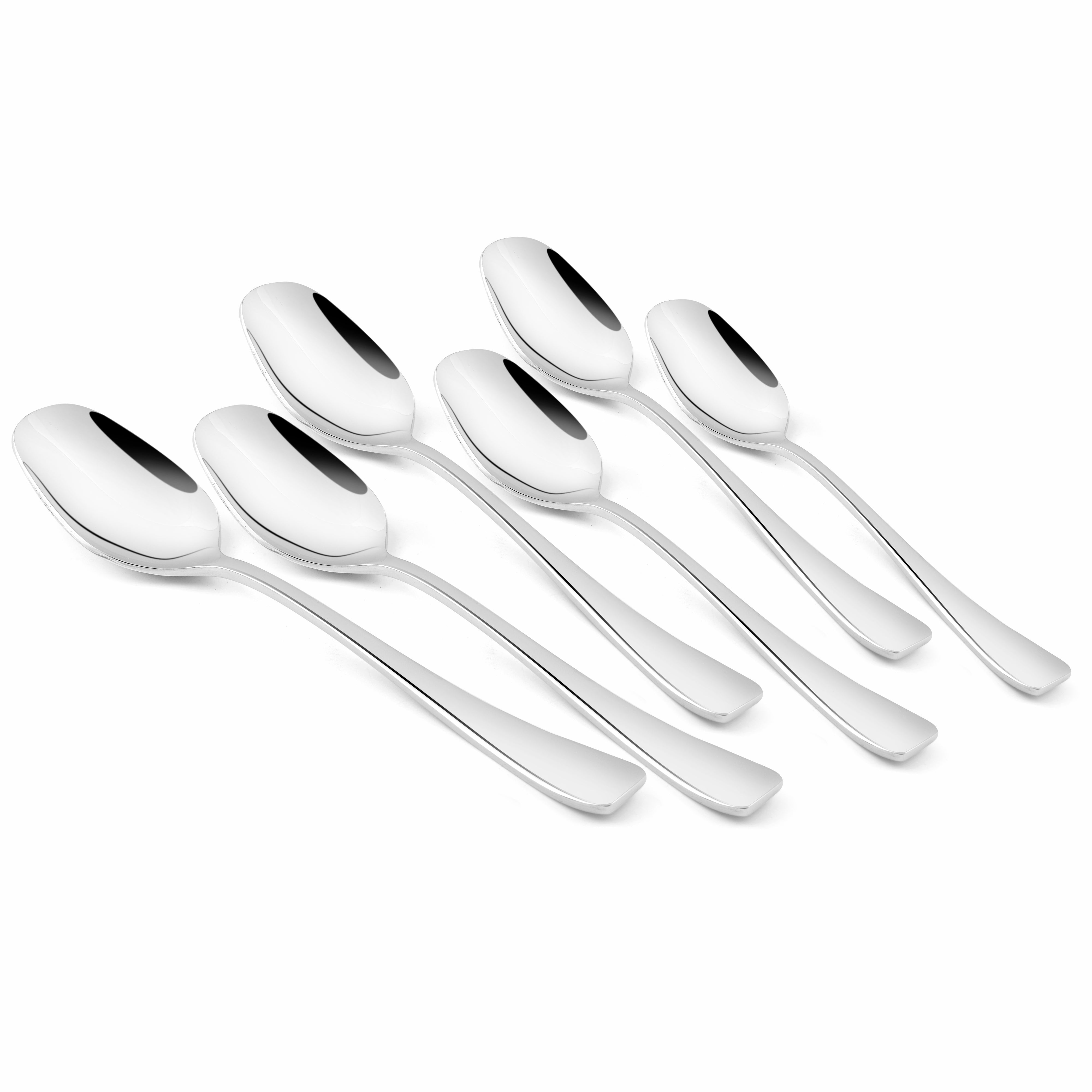 Chef Vicky Ratnani's Signature Collection By FnS Nexa Stainless Steel Dessert Spoon 6 Pcs Set | Premium sleek contemporary Handle Design Cutlery for Home, Dining & Kitchen