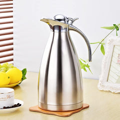 FnS Stainless Steel Coffee Thermos Carafe, Double Walled Vacuum Flask - 1 LTR Capacity, 12-Hour Heat and 24-Hour Cold Retention, Beverage Dispenser, Sleek Design, Ideal for Hot and Cold Beverages